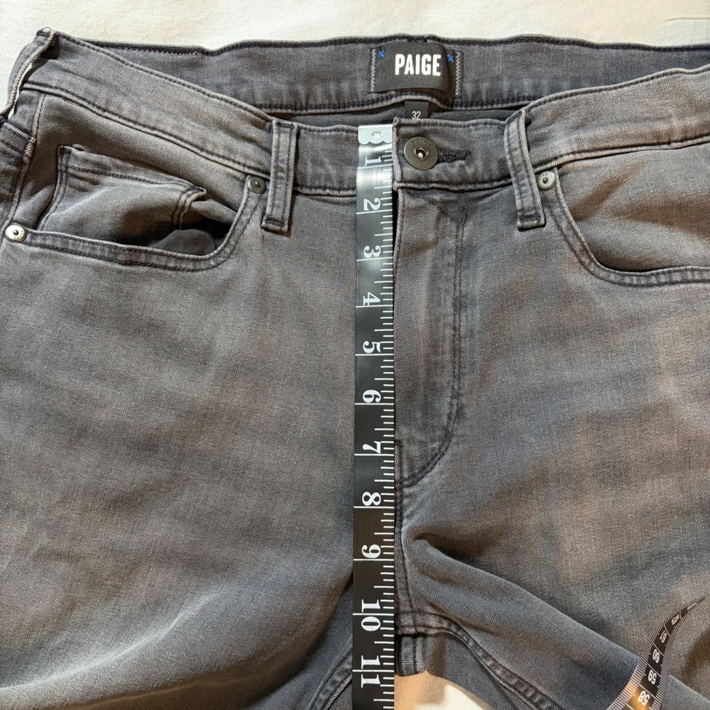 Paige Slim Straight Leg Jeans Faded Gray Charcoal Denim Size 32 - Picture 7 of 9